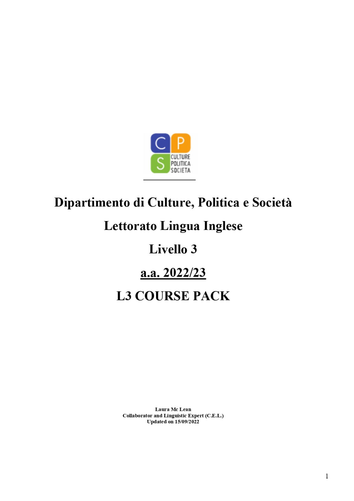 L3 Course Pack